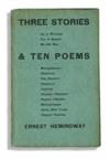 HEMINGWAY, ERNEST. Three Stories and Ten Poems.